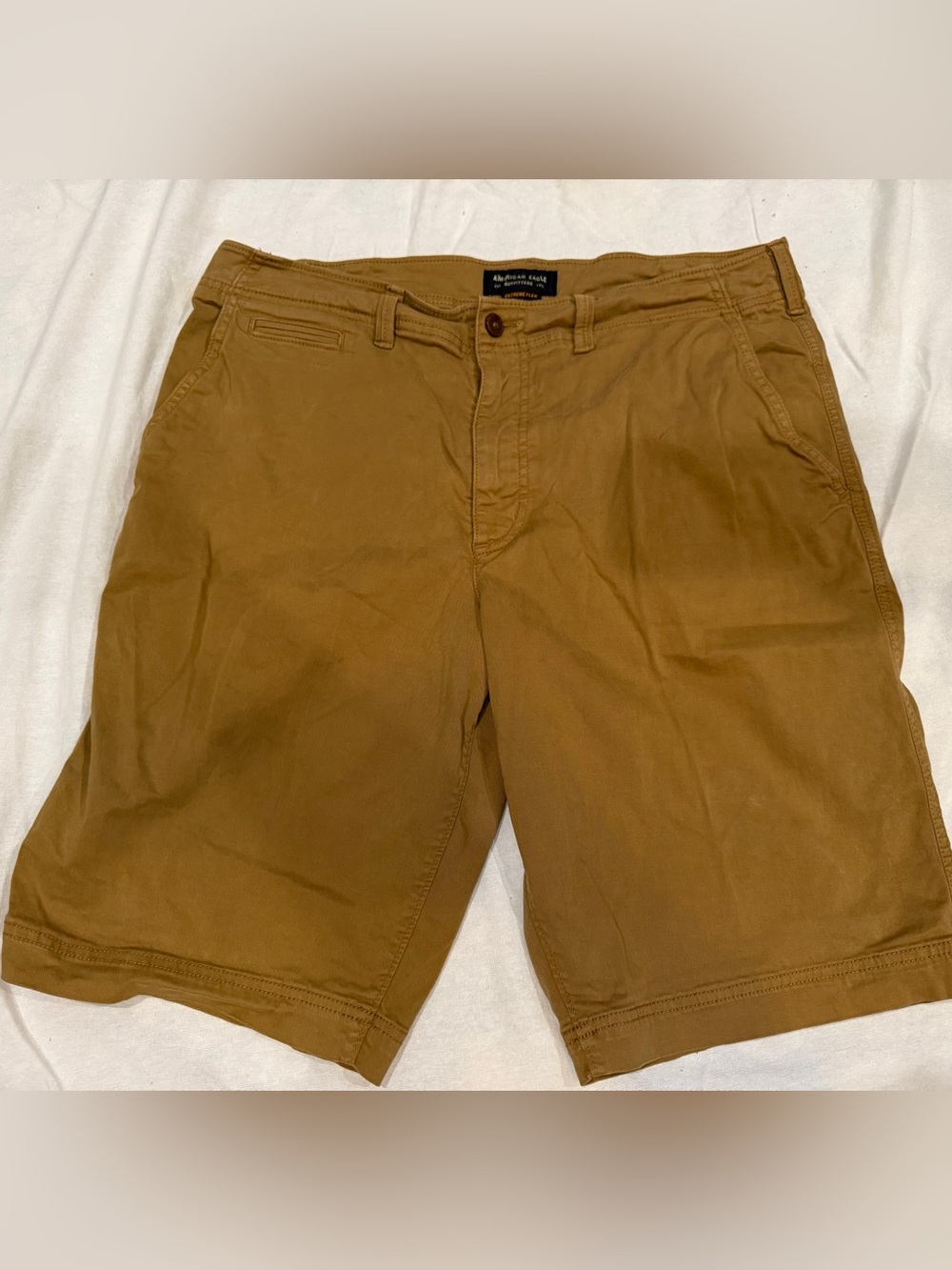 American Eagle Extreme Flex Khaki Chino Shorts Men’s 36 Longer Length
